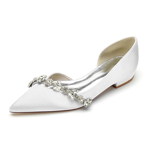 

Per donna scarpe da sposa Matrimonio Feste Giornaliero Appartamenti di nozze Scarpe da sposa Scarpe da damigella d'onore Estate Con diamantini Piatto Appuntite Lussuoso Elegante Raso Mocassino Tinta