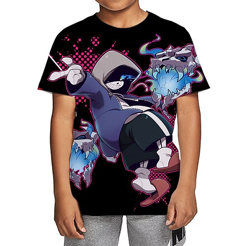 

Kids Boys T shirt Graphic Outdoor 3D Print Short Sleeve Crewneck Cool 4-12 Years Winter Multicolor
