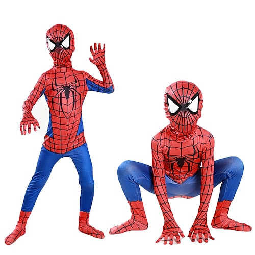 

Superhéroes Hombre araña Accesorios Baile de Máscaras Hombre Mujer Chico Cosplay de película Cosplay Fiesta de disfraces Rojo Zentai Mascarada Poliéster