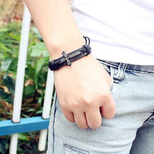 

Men's Bracelet Classic Vintage Theme Vintage Fashion Trendy Rock Alloy Bracelet Jewelry Black / Coffee For Halloween Sport Prom Birthday Festival