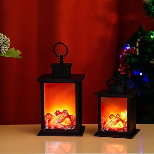 

LED Flame Lantern Dynamic Lamp Simulation Fireplace Flame Night Light USB Battery Powered For Living Room Decor Halloween Classy
