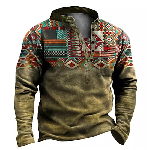 

Men's Unisex Sweatshirt Pullover Button Up Hoodie Color Block Graphic Prints Zipper Print Daily Sports Holiday 3D Print Boho Streetwear Designer Clothing Apparel Hoodies Sweatshirts Long Sleeve