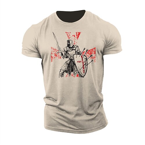 

Men's Unisex T shirt Tee Cartoon Graphic Prints Crew Neck Khaki Hot Stamping Outdoor Street Short Sleeve Print Clothing Apparel Sports Designer Casual Big and Tall / Summer / Summer