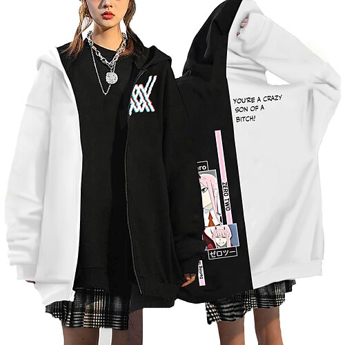 

Inspired by Darling in the Franxx Zero Two Cartoon Manga Outerwear Anime Classic Street Style Outerwear For Men's Women's Unisex Adults' Hot Stamping 100% Polyester