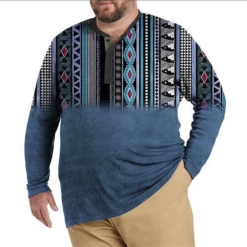 

Men's Plus Size T shirt Tee Big and Tall Graphic Prints Crew Neck Spring & Fall Basic Boho Designer Plus Size Outdoor Street Tops