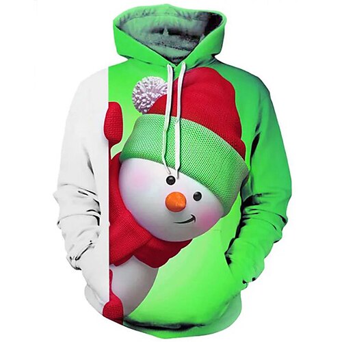 

Men's Unisex Pullover Hoodie Sweatshirt Hooded Snowman Graphic Prints Print Christmas Daily Sports 3D Print Streetwear Designer Casual Clothing Apparel Hoodies Sweatshirts Long Sleeve Green