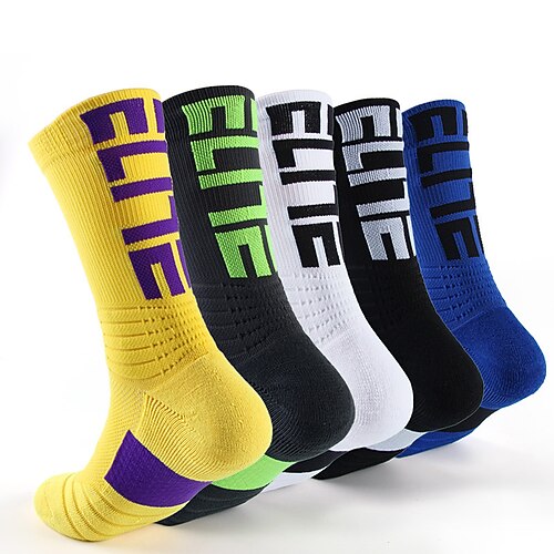 

Running Socks 1 Pair Men's Women's Socks Breathable Sweat wicking Comfortable Gym Workout Basketball Running Active Training Jogging Sports Color Block Nylon Dark Grey White Black / Athletic