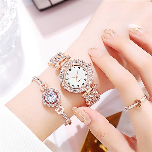 

Women Quartz Watch Fashion Digital Diamond Inlaid Women's Quartz Bracelet Wristwatch