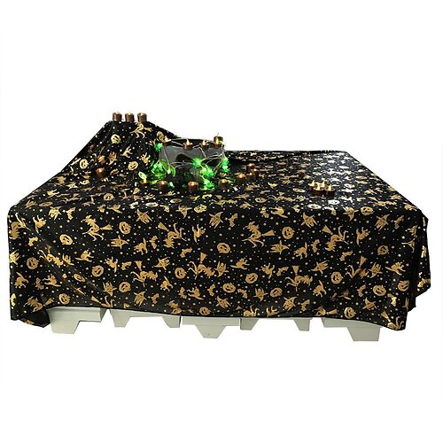 

Halloween Tablecloth Rectangular Black Witch Hot Stamping Table Cover Table Cloth - Perfect for Halloween Decoration Halloween Dinner Halloween Party