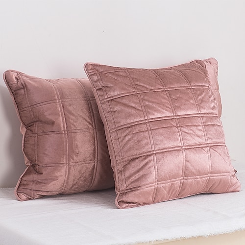 

Quilted Velvet Decorative Pattern Throw Pillow Cover Comfortable for Sofa Couch Bed Livingroom