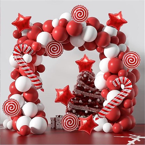 

135PCS Christmas Balloon Set Christmas Themed Party Happy New Year Decorated Balloon Scene Arrangement