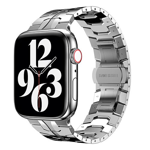 

1PC Smart Watch Band Compatible with Apple iWatch Series 8 7 6 5 4 3 2 1 SE Metal Band for iWatch Smartwatch Strap Wristband Metal Stainless Steel Rugged Stainless Steel Buckle Shockproof