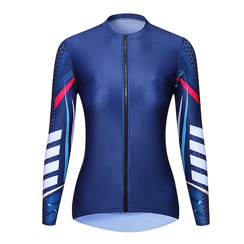 

Women's Cycling Jersey Long Sleeve Bike Top with 3 Rear Pockets Mountain Bike MTB Road Bike Cycling Royal Blue Sports Clothing Apparel / Micro-elastic / Athletic / Athleisure