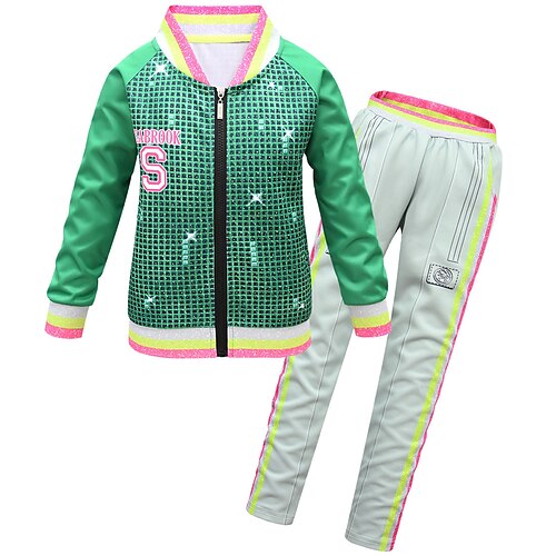 

Z-O-M-B-I-E-S Zombie 3 Cheerleader Pants Cosplay Costume Outfits Women's Movie Cosplay Cosplay Halloween Green Top Pants Halloween Masquerade Polyester