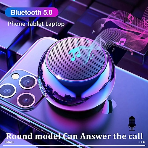 

Mini Bluetooth Speaker with Mic TWS Wireless Sound Box HiFi Music Cell Phone Tablet Metal Loud Speaker Sport Portable Subwoofer