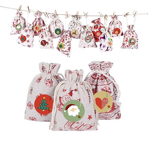 

christmas bag drawstring christmas gift bag set advent calendar christmas gift bag