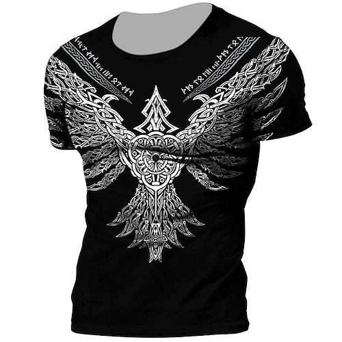

Men's Unisex T shirt Tee Tribal Graphic Prints Crew Neck Gray 3D Print Outdoor Street Short Sleeve Print Clothing Apparel Vintage Sports Designer Casual / Summer / Summer