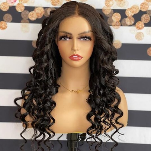 

Human Hair 13x4 Lace Front Wig Layered Haircut Peruvian Hair Loose Wave Black Wig 130% 150% Density with Baby Hair Smooth 100% Virgin Glueless With Bleached Knots For wigs for black women Long Human