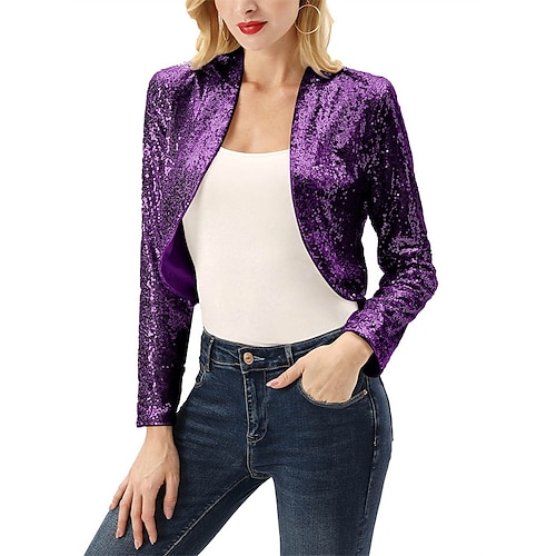 

Women's Wrap Bolero Coats / Jackets Sparkle & Shine Long Sleeve Sequined Wedding Wraps With Glitter For Wedding All Seasons