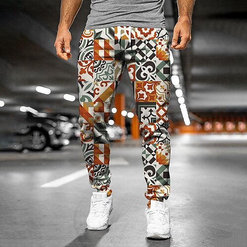 

Men's Sweatpants Joggers Trousers Drawstring Side Pockets Elastic Waist Graphic Prints Comfort Breathable Sports Outdoor Casual Daily Streetwear Designer Red Micro-elastic / Elasticity
