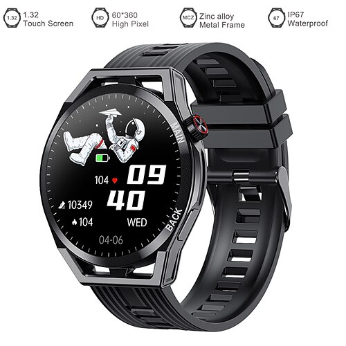 

696 i69 Smart Watch 1.32 inch Smartwatch Fitness Running Watch Bluetooth Pedometer Call Reminder Sleep Tracker Compatible with Android iOS Women Men Hands-Free Calls Message Reminder Custom Watch Face