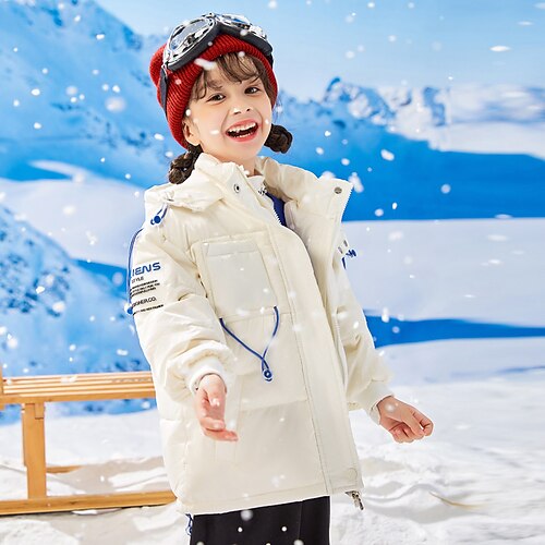 

Kids Boys Down Coat Outerwear Plain Long Sleeve Coat Daily Cotton Active Cool Black Blue Pink Winter Fall 3-10 Years