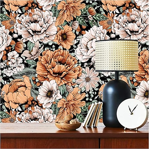 

Cycle Color Home Decoration Vintage Floral Wall Covering, PVC / Vinyl Material Self adhesive Wallpaper, Room Wallcovering