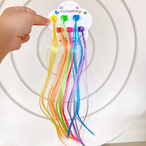 

2 Pieces Kids Girls' Sweet Daily Rainbow Stylish Hair Accessories Colorful