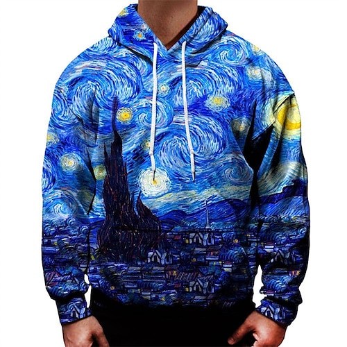 

Men's Unisex Pullover Hoodie Sweatshirt Hooded Galaxy Graphic Prints Print Daily Sports 3D Print Streetwear Designer Casual Clothing Apparel Hoodies Sweatshirts Long Sleeve Blue