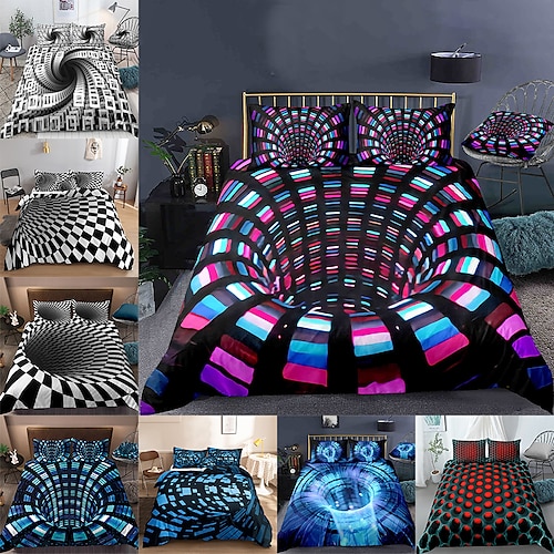 

3D Vortex 3-Piece Duvet Cover Set Hotel Bedding Sets Comforter Cover with Soft Lightweight Microfiber,1 Duvet Cover, 2 Pillowcases for Double/Queen/King(1 Pillowcase for Twin/Single) coverlet