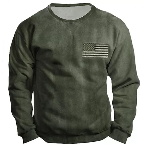 

Men's Unisex Sweatshirt Pullover Green Crew Neck Graphic Prints National Flag Print Daily Sports Holiday 3D Print Streetwear Designer Casual Spring & Fall Clothing Apparel Hoodies Sweatshirts Long