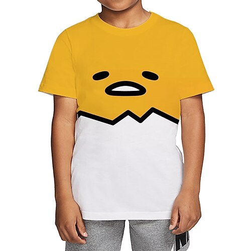 

Kids Boys T shirt Tee Short Sleeve 3D Print Graphic Crewneck Yellow Children Tops Fall Winter Cool Outdoor Daily Regular Fit 4-12 Years