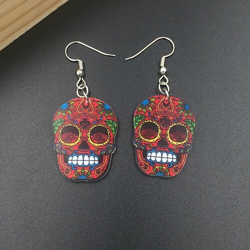 

Femme Boucles d'oreille Mode Halloween Crânes Boucle d'oreille