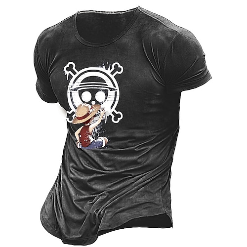 

Inspired by One Piece Monkey D. Luffy T-shirt Cartoon Manga Anime Classic Street Style T-shirt For Men's Women's Unisex Adults' 3D Print 100% Polyester