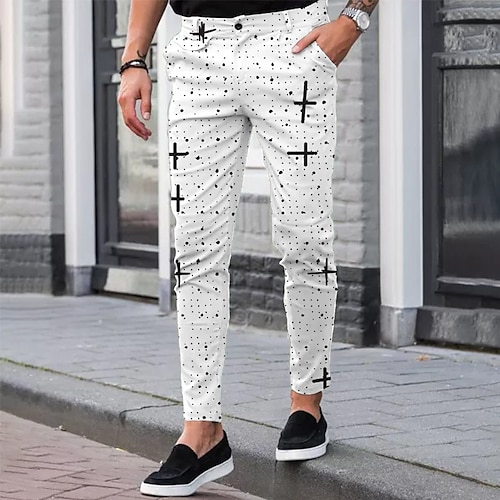 

Men's Chinos Trousers Pencil Pants Jogger Pants Pocket 3D Print Dot Graphic Prints Comfort Soft Office Business Basic Fashion Green Red