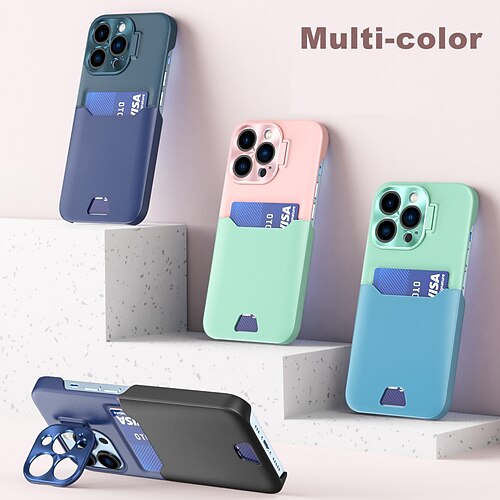 

Phone Case For Apple Back Cover iPhone 14 Pro Max iPhone 14 Pro iPhone 14 Plus iPhone 14 iPhone 13 12 11 Pro Max Mini with Stand Full Body Protective anti-drop Solid Colored PC PU Leather