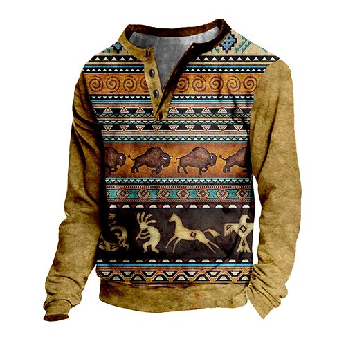 

Kids Boys Sweatshirt Pullover Geometric Long Sleeve V Neck Children Top Outdoor Sweatshirt Vintage Cool Khaki Winter 7-13 Years / Fall