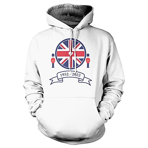 

Inspired by Queen's Platinum Jubilee 2022 Elizabeth 70 Years British Flag Hoodie Cartoon Manga Anime Front Pocket Graphic Hoodie For Men's Women's Unisex Adults' 3D Print 100% Polyester