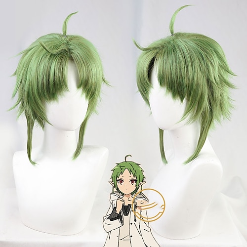 

Mushoku Tensei Anime Jobless Reincarnation Sylphiette Greyrat Cosplay Short Green Heat Resistant Synthetic wig