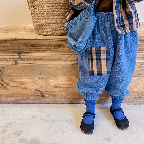 

Kids Unisex Pants Solid Colored Active School 1-5 Years Winter Royal Blue