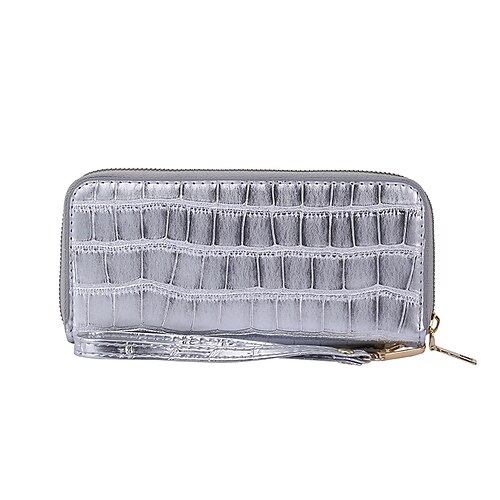 

Women's Leather Bag Wallet PU Leather Zipper Geometric Daily Silver Gold