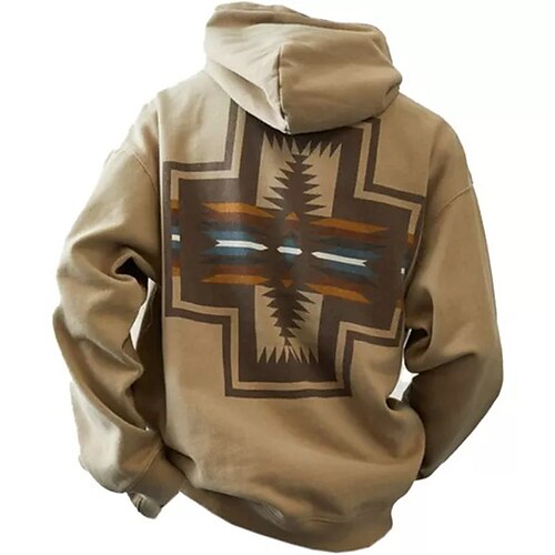 

Men's Pullover Hoodie Sweatshirt Brown Hooded Graphic Prints Print Daily Sports 3D Print Streetwear Designer Casual Clothing Apparel Hoodies Sweatshirts Long Sleeve