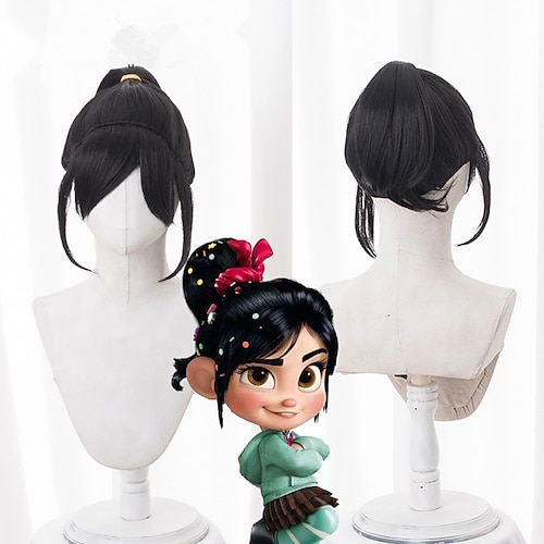 

Ralph Breaks the Internet Wreck-It Ralph 2 Vanellope Black Cosplay Wig Cosplay Prop