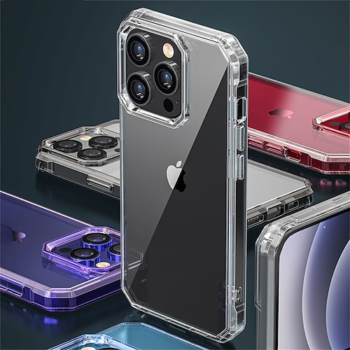 

Transparent Soft TPU Phone Case For iPhone 14 13 Pro Max Thick Clear Shockproof Anti-drop Bumber Cover