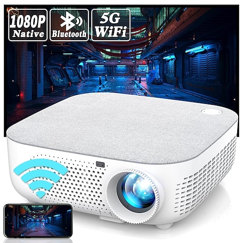

Projector Native 1080P Ultra HD Support 4k&Zoom/300''/Dust-Proof/HiFi/5G WiFi Home Theater Compatible with Smartphone/PC/TV Box/HDMI/USB