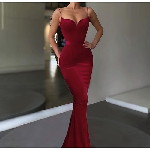 

Mujer Vestido tubo Vestido lencero Negro Vino Sin Mangas Color puro Retazos Invierno Otoño Correa de espagueti Moda Fiesta Delgado 2022 S M L
