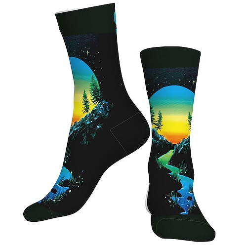 

Socks Cycling Socks Funny Socks Novelty Socks Men's Women's Bike / Cycling Breathable Soft Comfortable 1 Pair Graphic Cotton Black S M L