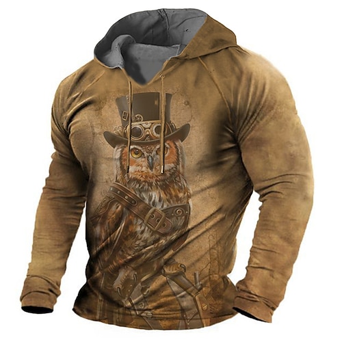 

Homme Unisexe Sweat à capuche Sweat Marron Capuche Animal Imprimés Photos Lacet Imprimer Casual du quotidien Des sports 3D effet Vêtement de rue Design Casual Printemps Automne Vêtement Tenue Pulls