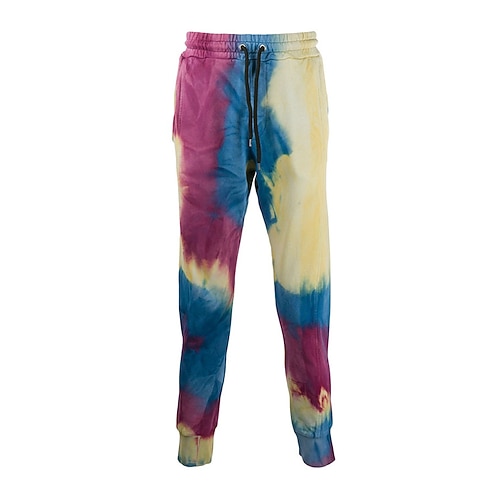 

Men's Sweatpants Joggers Trousers Drawstring Side Pockets Elastic Waist Color Block Graphic Prints Comfort Breathable Sports Outdoor Casual Daily Streetwear Stylish Blue Micro-elastic / Elasticity