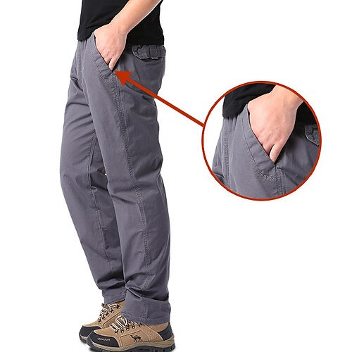 

Men's Cargo Pants Tactical Pants Trousers Work Pants Elastic Waist Multi Pocket Solid Color Comfort Breathable Casual Daily Streetwear 100% Cotton Sports Fashion ArmyGreen Black Micro-elastic